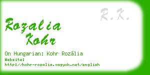 rozalia kohr business card
