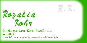 rozalia kohr business card